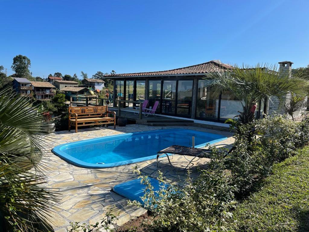 Villa Santorini Praia Do Rosa Com Piscina E Jacuzzi Exterior foto