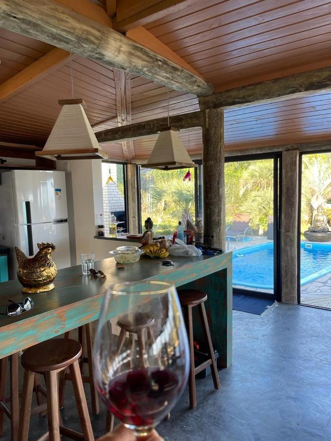 Villa Santorini Praia Do Rosa Com Piscina E Jacuzzi Exterior foto